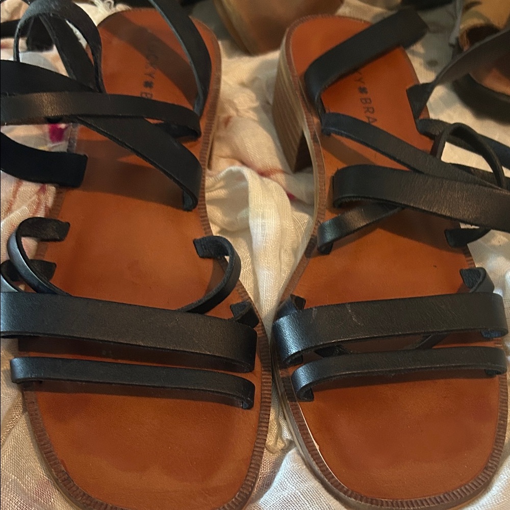 Lucky Brand Black Leather Sandals